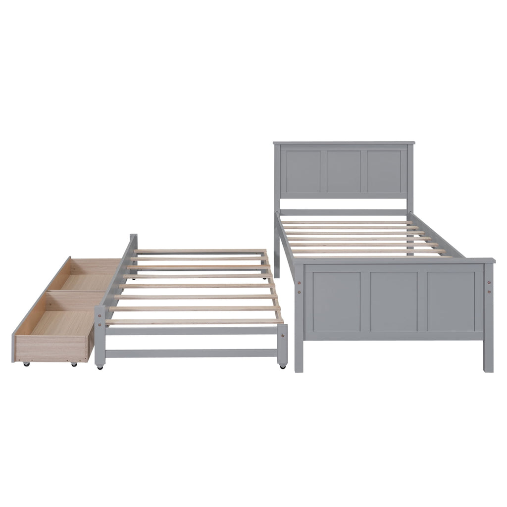 Eden Tali twin platform bed with trundle and roller drawers view 10
