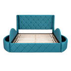 Eden Tali queen velvet storage platform bed view 9