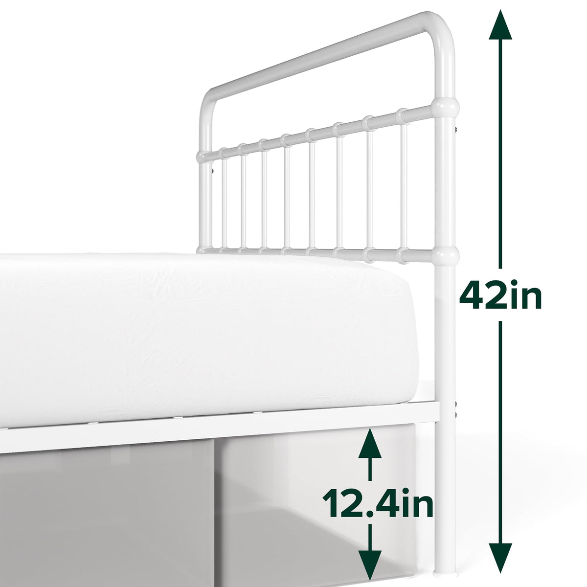 Eden Tali curved spindle steel platform bed view 10