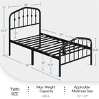 Eden Tali arched metal platform bed with spindle detail view 3