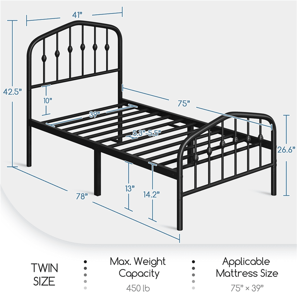 Eden Tali arched metal platform bed with spindle detail view 3