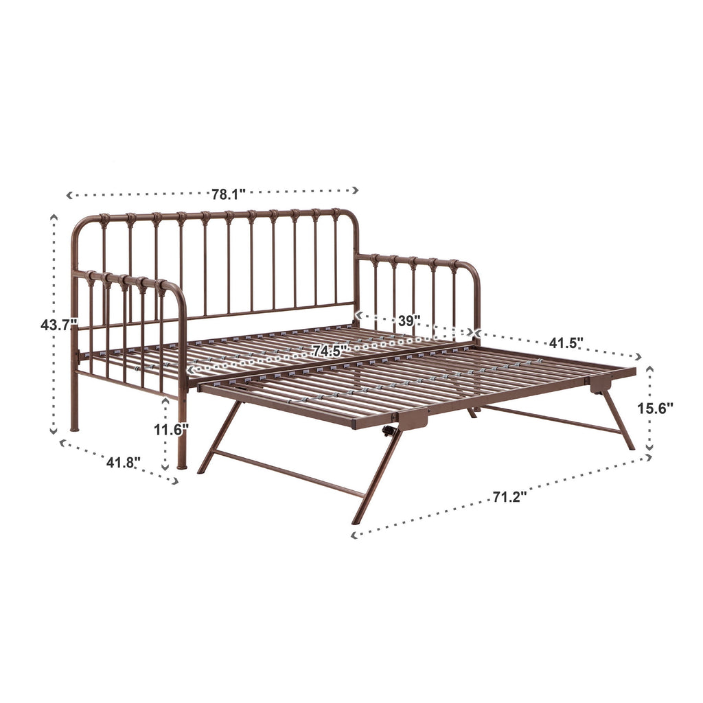 Eden Tali metal twin daybed with lift-up trundle view 7