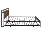 Eden Tali metal platform bed with trundle and USB shelves view 7