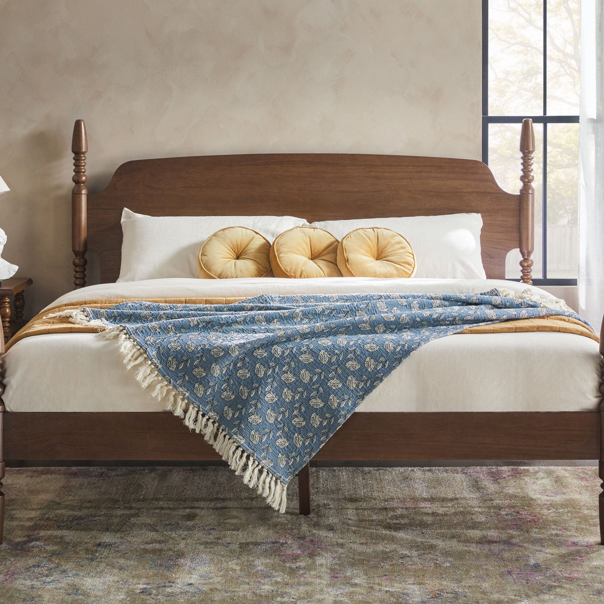 Eden Tali king solid wood spindle platform bed view 7