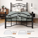 Eden Tali victorian arched metal platform bed view 3
