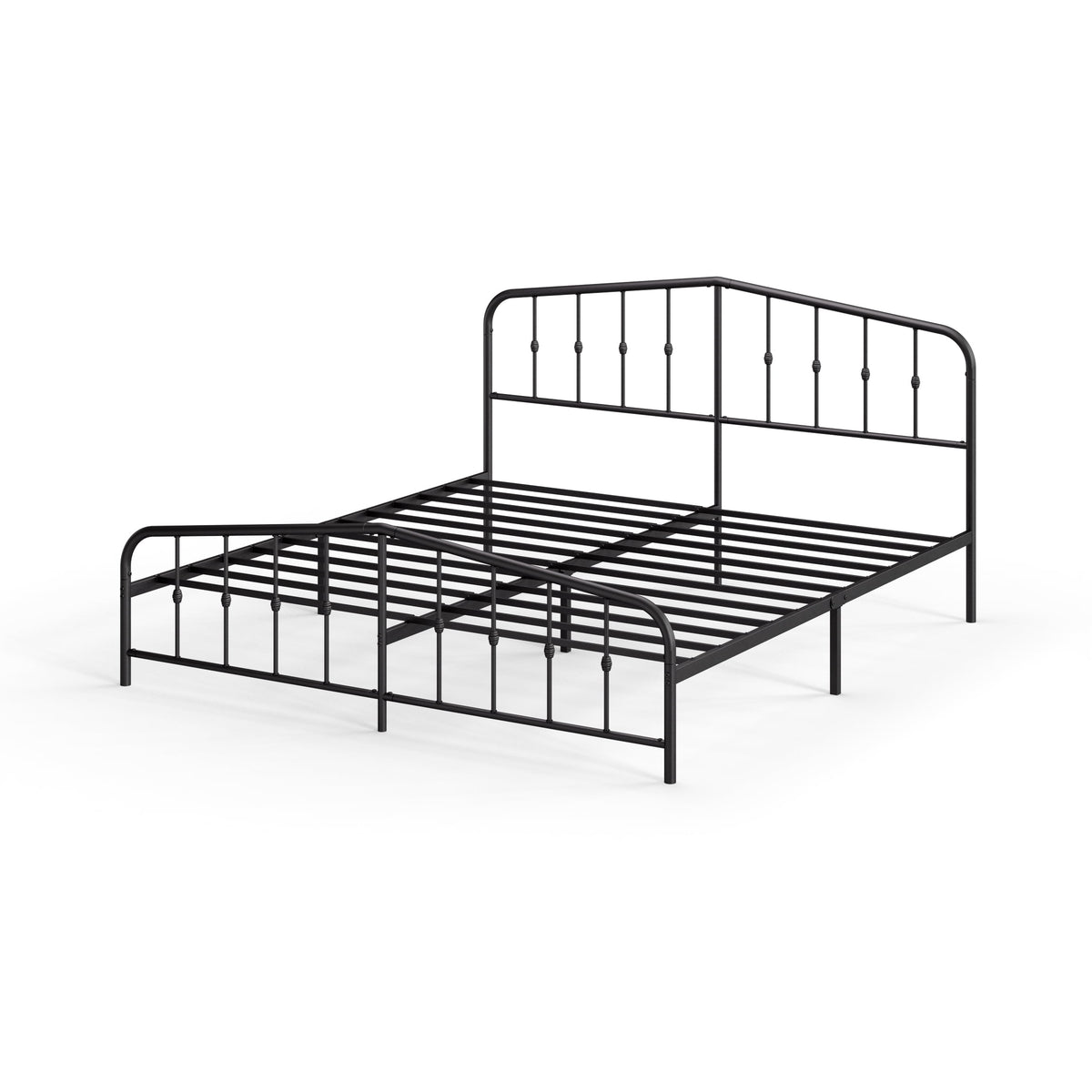 Eden Tali farmhouse steel platform bed with spindle headboard view 9