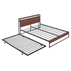 Eden Tali metal platform bed with trundle and USB shelves view 5