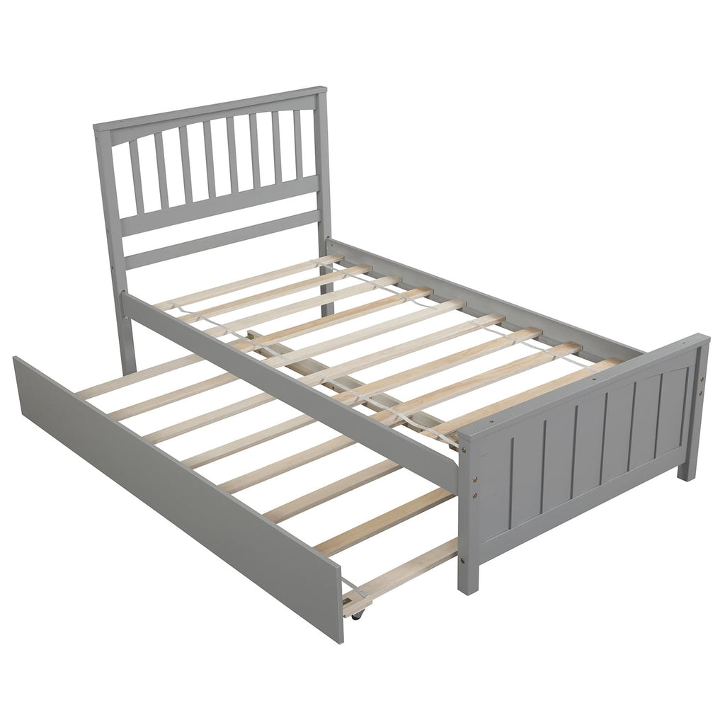 Eden Tali twin wood platform bed with roll out trundle view 5