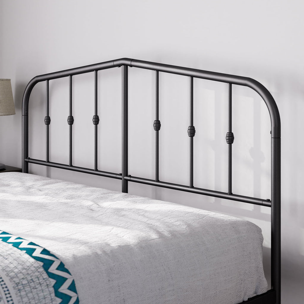 Eden Tali farmhouse steel platform bed with spindle headboard view 7