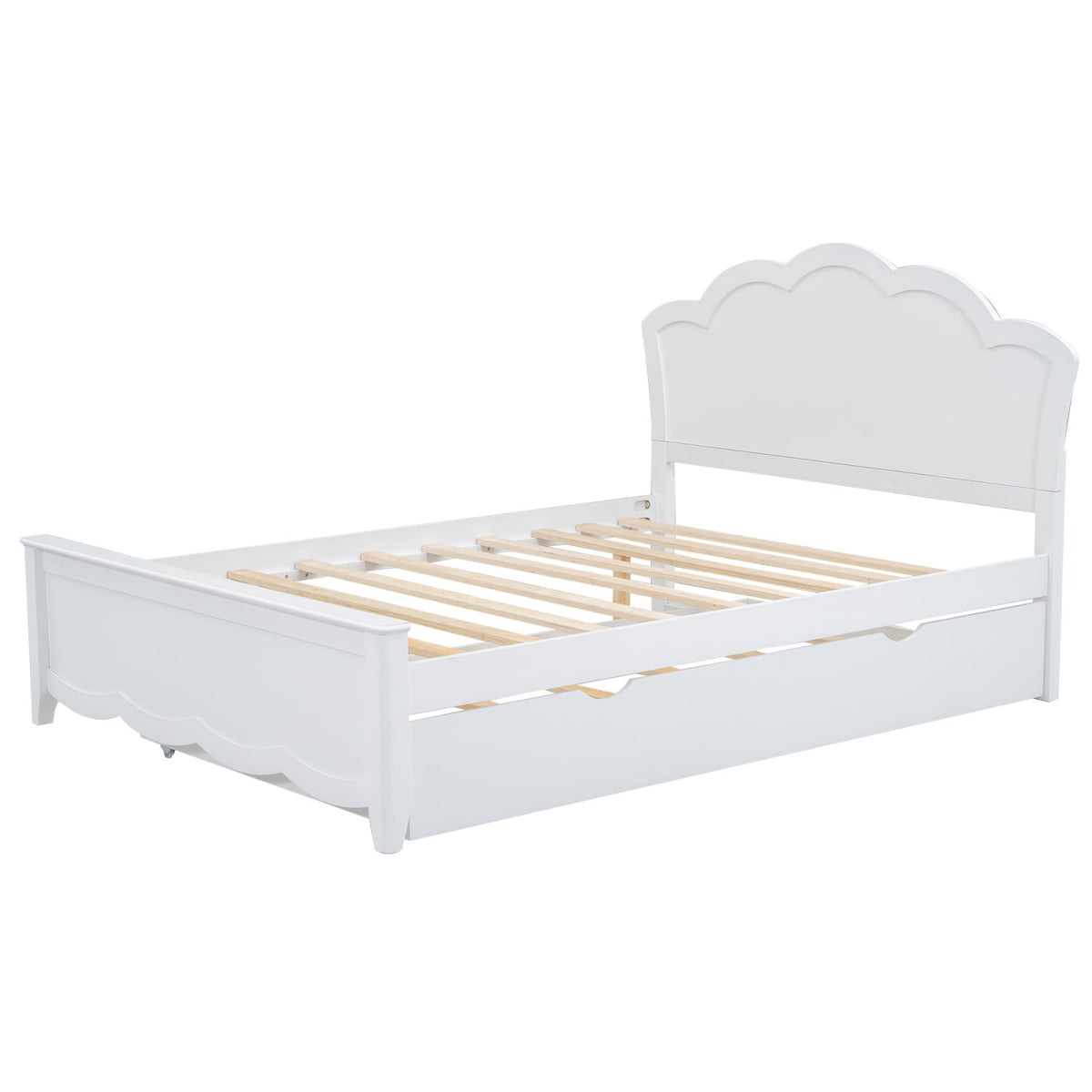 Eden Tali full white wood platform bed with trundle view 4