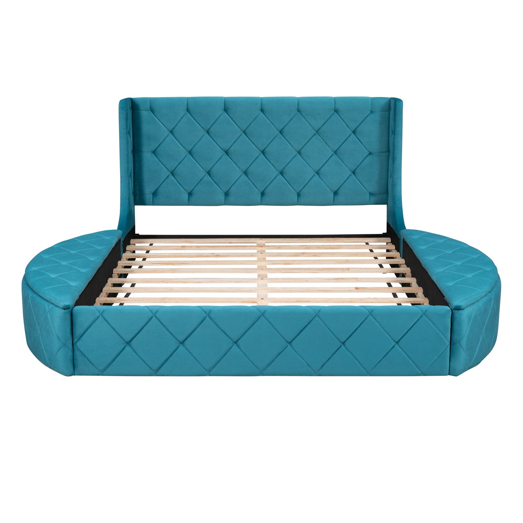 Eden Tali queen velvet storage platform bed view 7