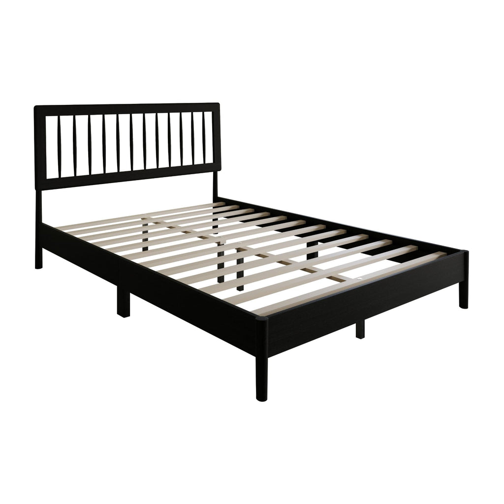 Eden Tali black wood platform bed with spindle headboard view 7