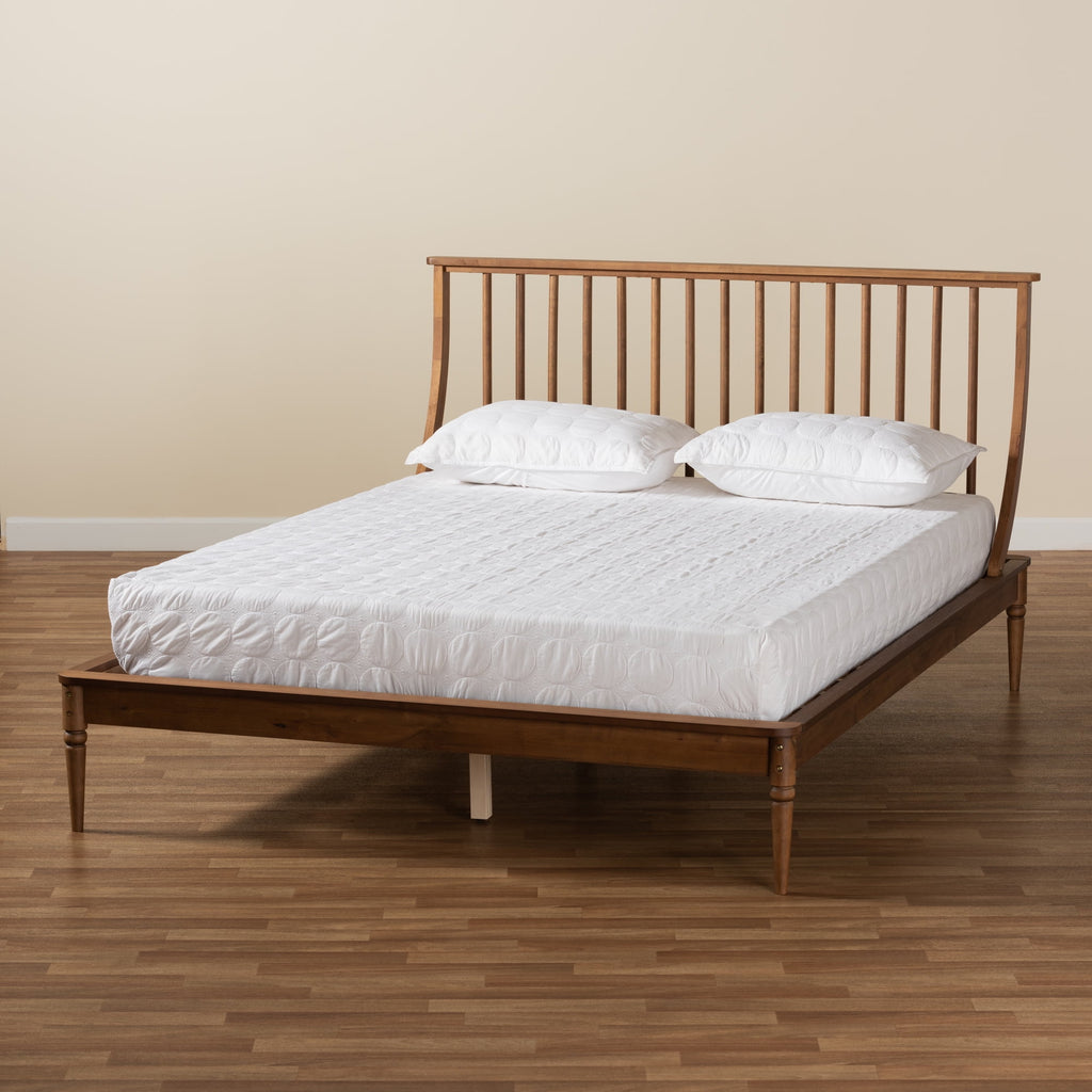 Eden Tali king walnut platform bed with spindle headboard view 7