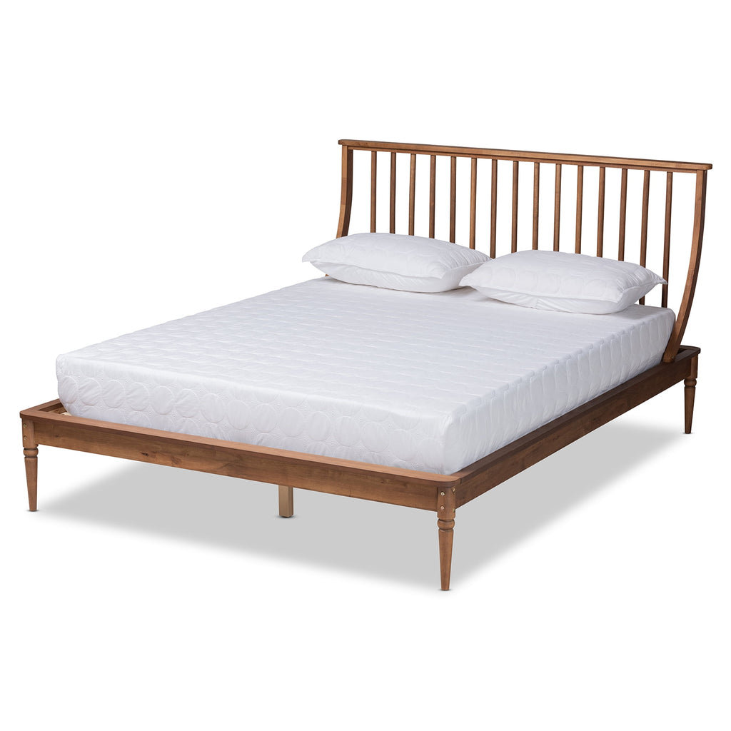 Eden Tali king walnut platform bed with spindle headboard view 1
