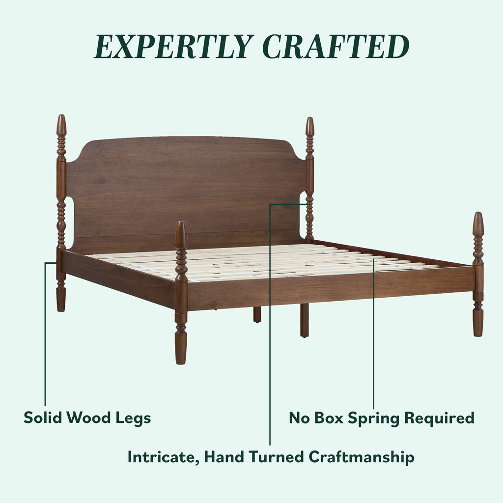 Eden Tali king solid wood spindle platform bed view 9