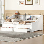 Eden Tali extendable daybed with bookcase headboard view 2