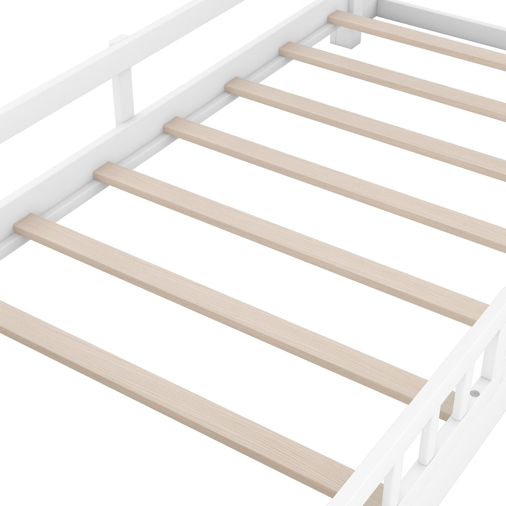 Eden Tali kids bed with storage headboard and LED light view 10