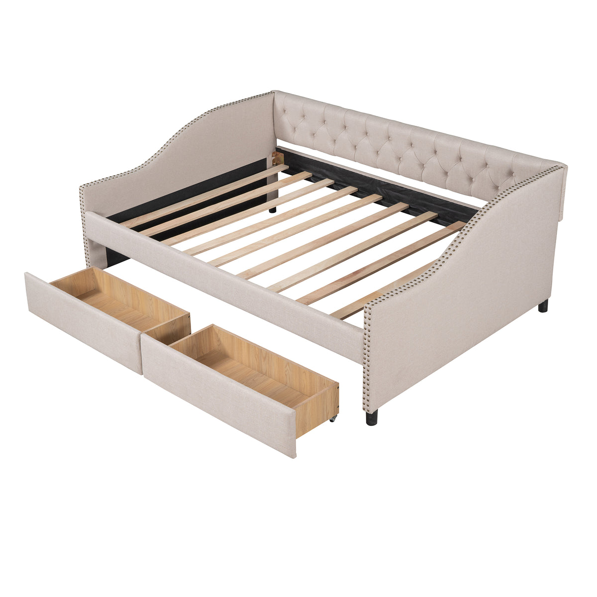 Eden Tali full upholstered daybed with two drawers view 4