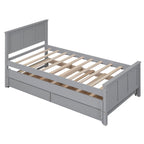 Eden Tali twin platform bed with trundle and roller drawers view 7