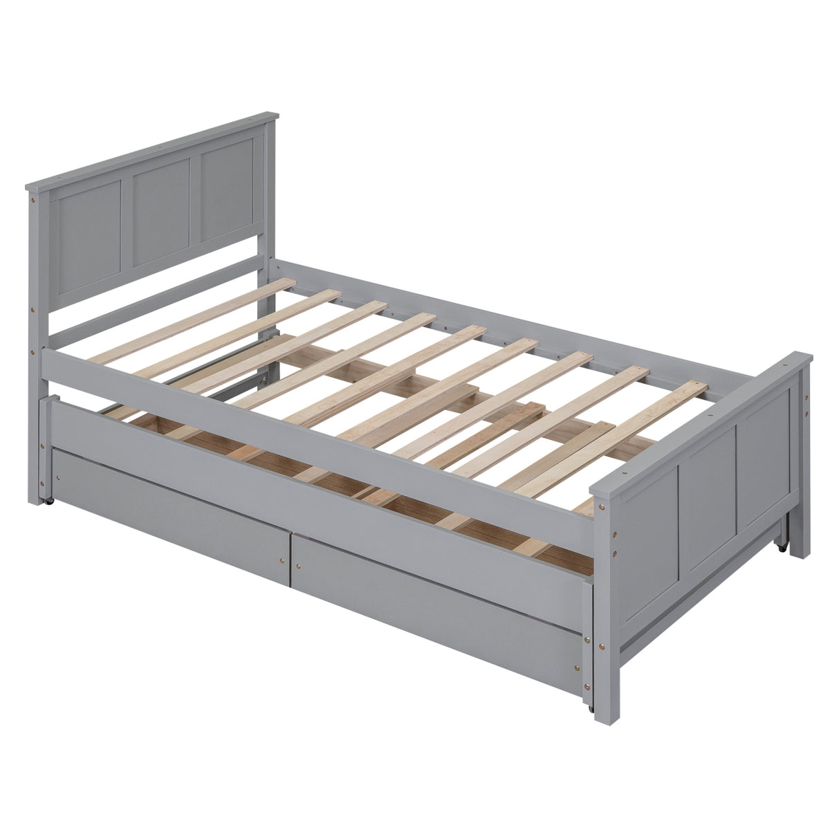 Eden Tali twin platform bed with trundle and roller drawers view 7