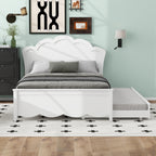 Eden Tali full white wood platform bed with trundle view 2