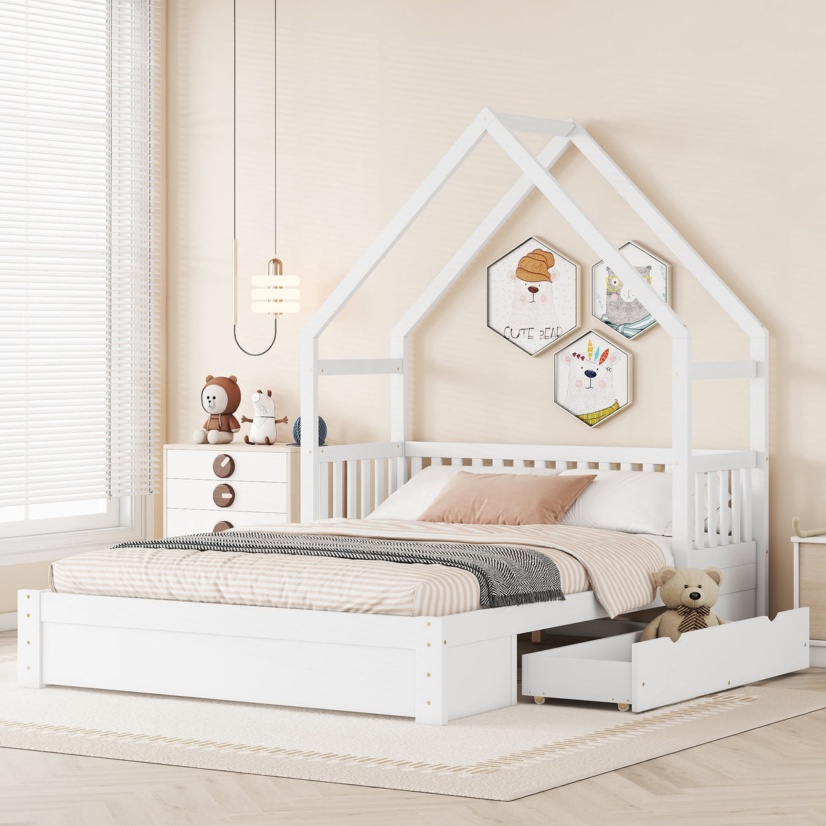 Eden Tali queen house platform bed with drawers view 2