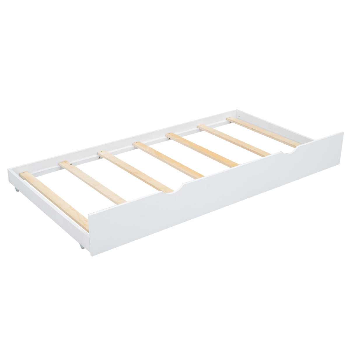 Eden Tali full white wood platform bed with trundle view 9