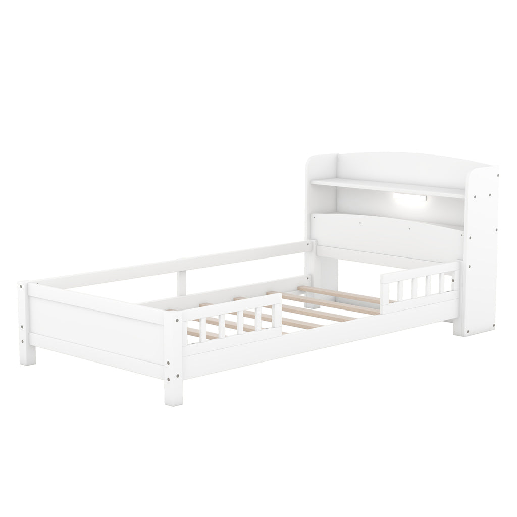 Eden Tali kids bed with storage headboard and LED light view 9