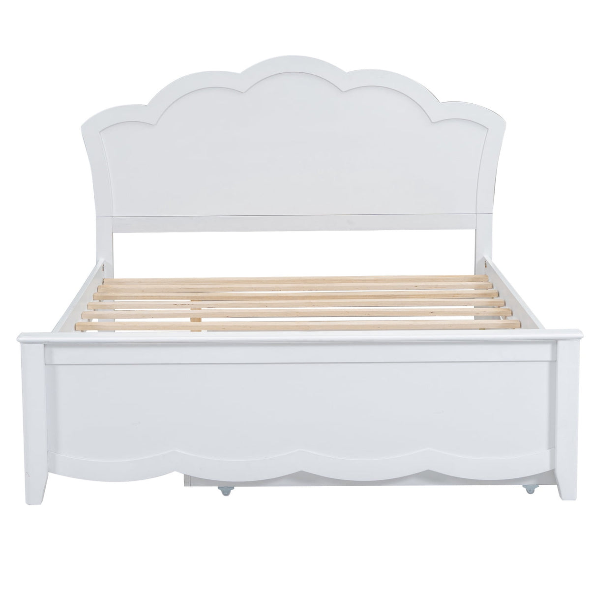 Eden Tali full white wood platform bed with trundle view 12
