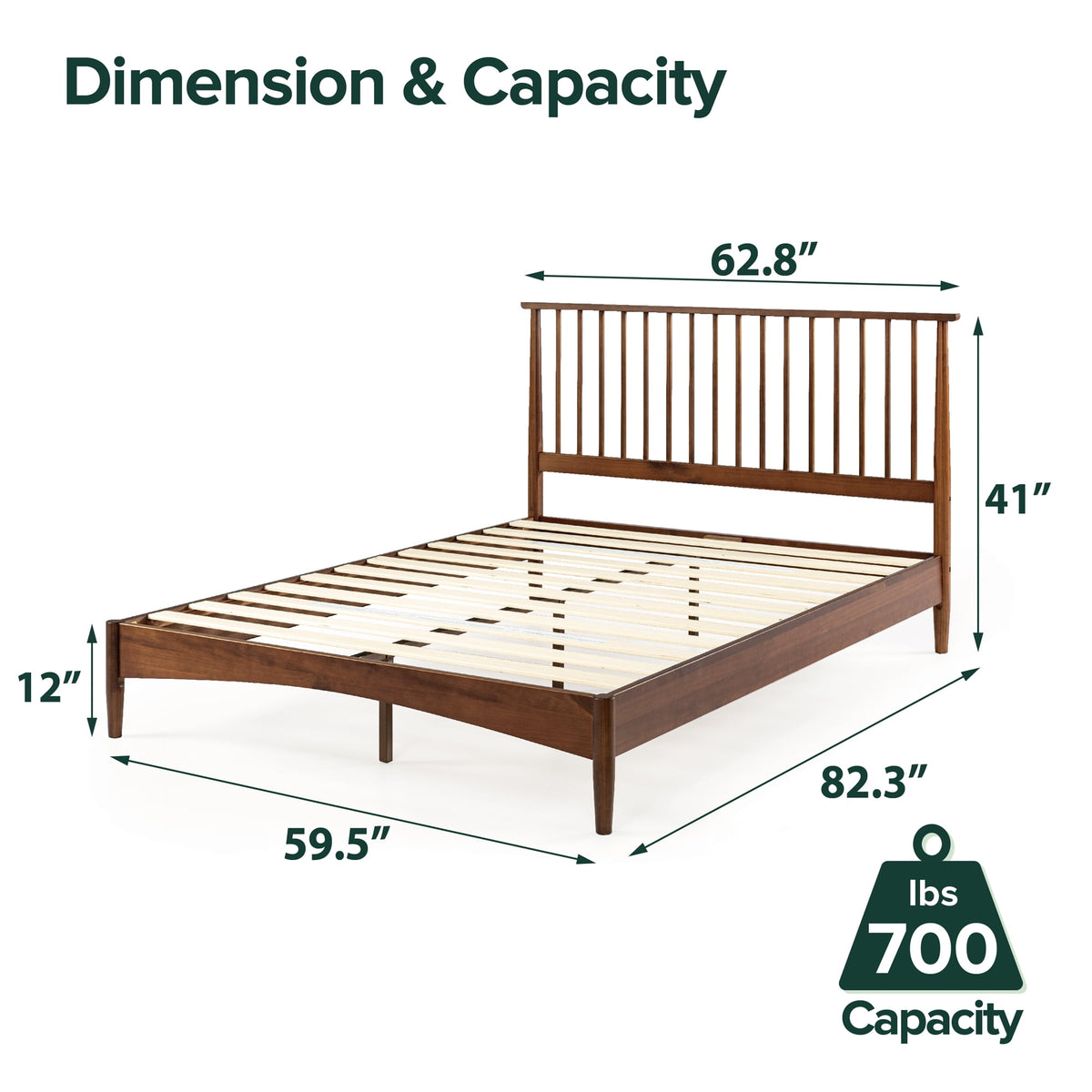 Eden Tali mid century wood platform bed view 8