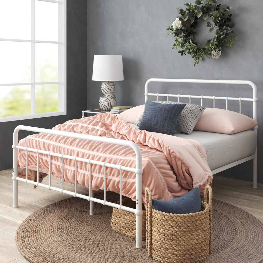 Eden Tali curved spindle steel platform bed view 3