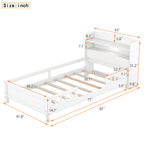 Eden Tali kids bed with storage headboard and LED light view 3
