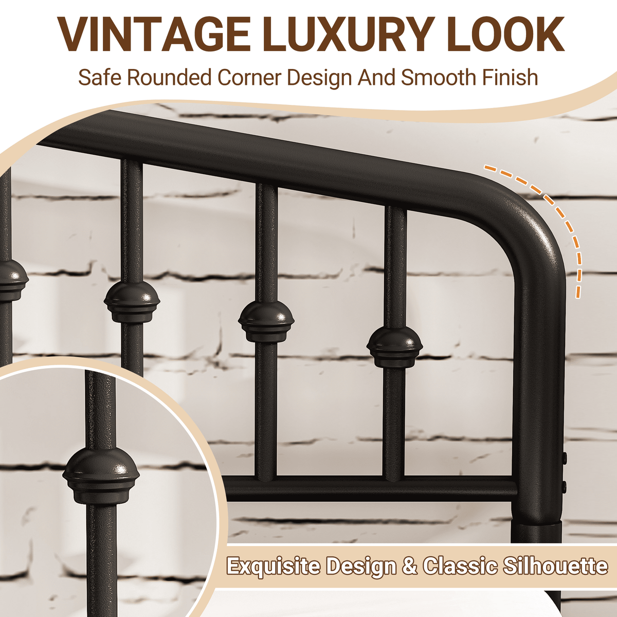 Eden Tali full victorian metal bed frame view 3