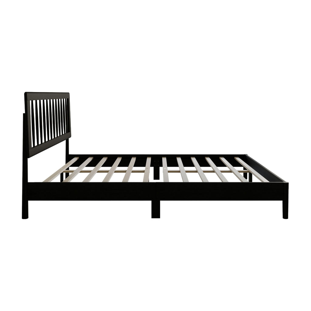Eden Tali black wood platform bed with spindle headboard view 8