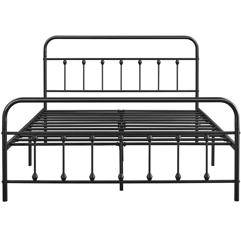 Eden Tali black metal platform bed with high headboard view 6